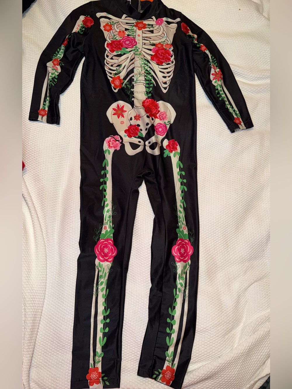 Kids Black Floral Skeleton Jumpsuit